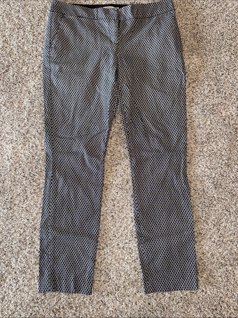Dalia Black and White Microdot Cropped Dress Pants